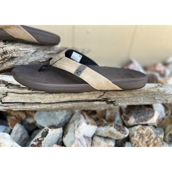 Reef Brown Bottle Opener Flip‎ Flops Comfort Cushion Phantom Men's Size 14 EUC - Picture 3 of 8